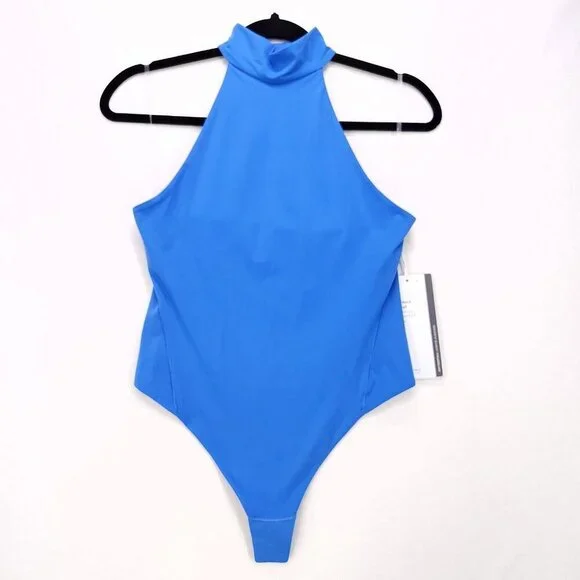 Lululemon Wundermost Ultra Soft Nulu Mock Neck Bodysuit Medium Sleeveless Blue - Picture 2 of 15